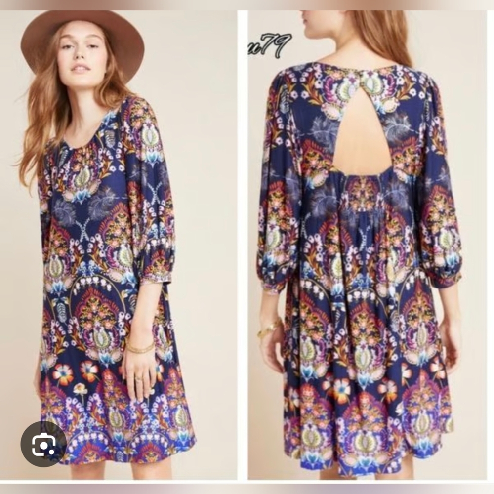 Maeve Sawyer Balloon Sleeve Midi Floral Dress Size XS - Picture 9 of 9